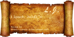 Lipsch Jolán névjegykártya