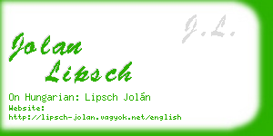 jolan lipsch business card